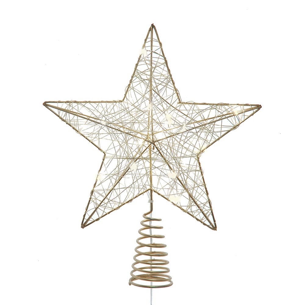 Kurt Adler 11.8-Inch Battery Operated 5-Point Metal Star Tree Topper BAT3008